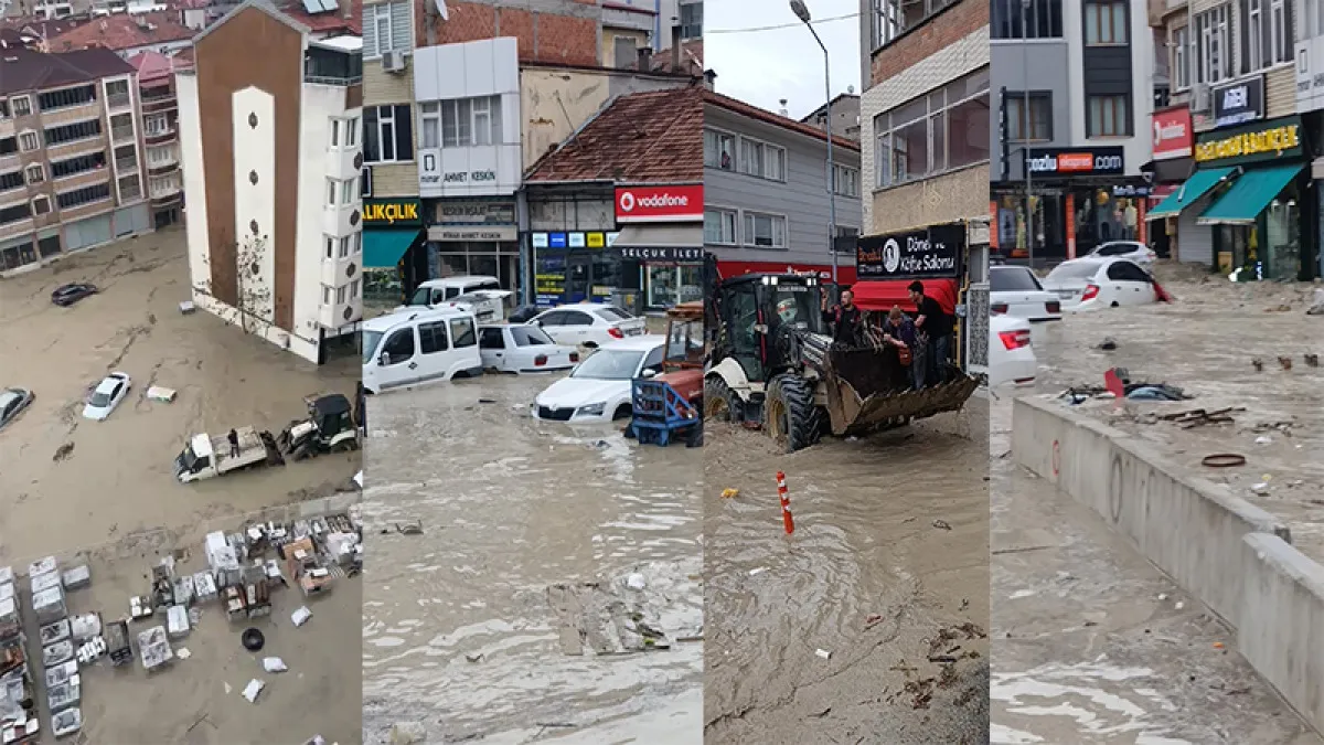 Havza’yı sel vurdu! Araçlar sulara gömüldü
